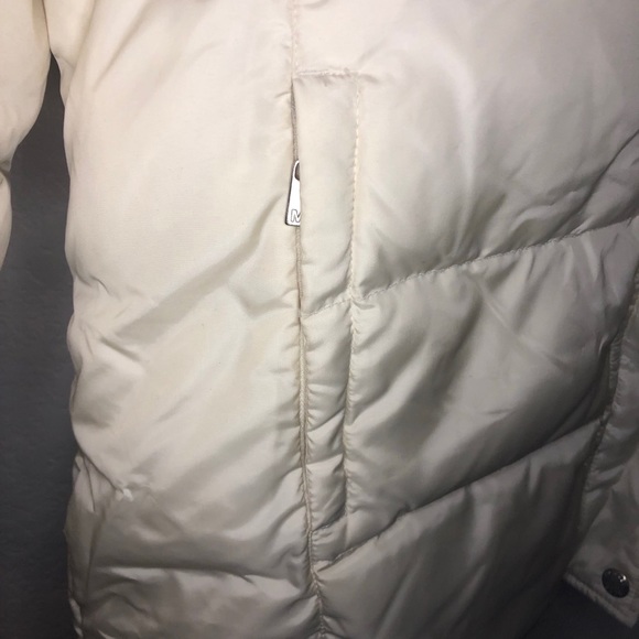 MICHAEL Michael Kors Jacket Cream Down Hooded Jacket Sz L EUC Fur Trim Hood - Picture 11 of 14